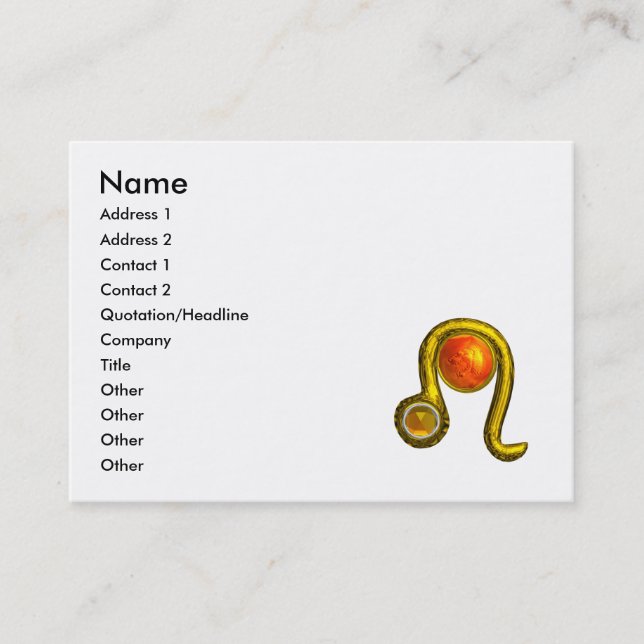 Tarjeta De Visita LEO, topaz rojo vivo brillante brillante (Anverso)