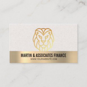 Tarjeta De Visita León dorado Candelabros Finanzas Borde dorad