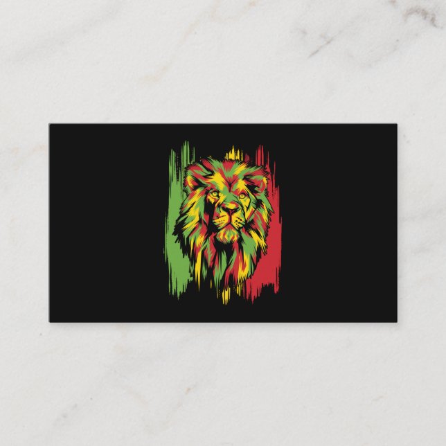 Tarjeta De Visita León jamaiquino rasta reggae africano (Anverso)