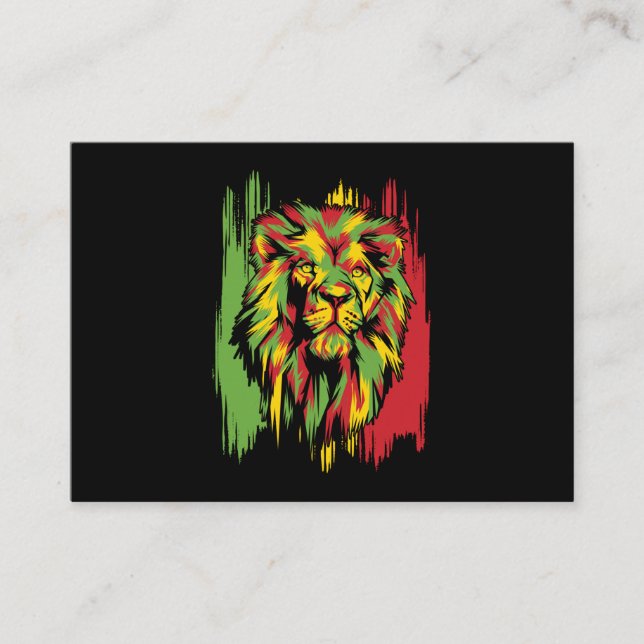 Tarjeta De Visita León jamaiquino rasta reggae africano (Anverso)