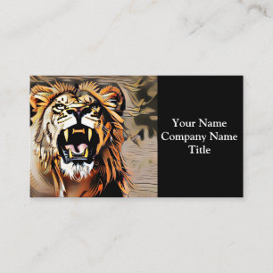 Tarjeta De Visita León Majestuoso Feroz - Rey De Las Bestias