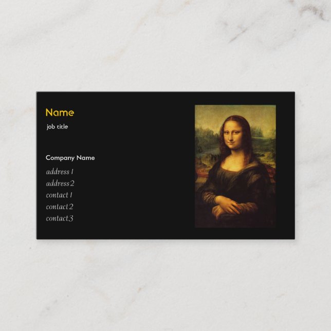 Tarjeta De Visita Leonardo Da Vinci , La Gioconda (Anverso)