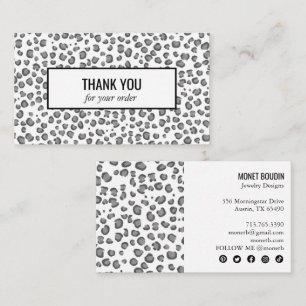 Tarjeta De Visita Leopard Animal Moderno imprime iconos de medios so