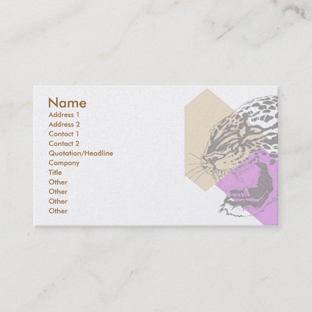 Tarjeta De Visita Leopard Business Card (Anverso)