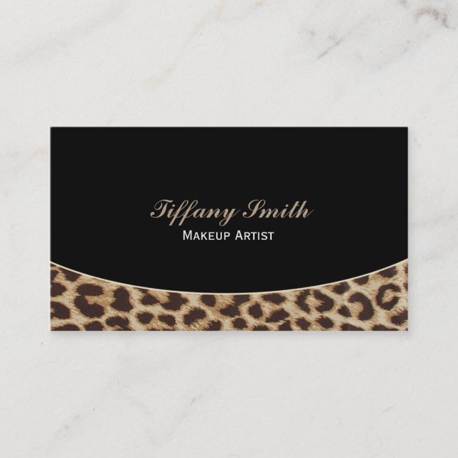 Tarjeta De Visita Leopard Cheetah Print Black Business Card (Anverso)