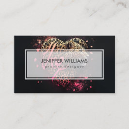 Tarjeta De Visita Leopard Heart Love Graffiti Art                   