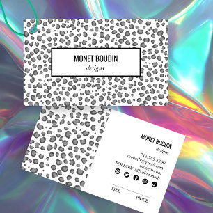 Tarjeta De Visita Leopard Modern Animal Print Social Media HANG TAG