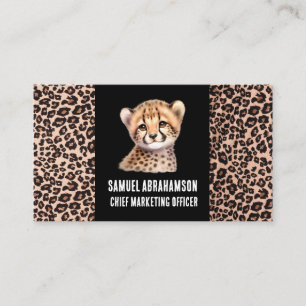 Tarjeta De Visita Leopard Print Kawaii Premier