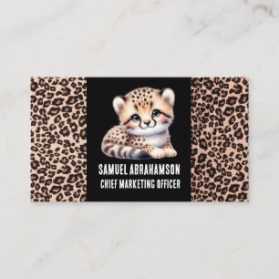Tarjeta De Visita Leopard Print Kawaii Premier