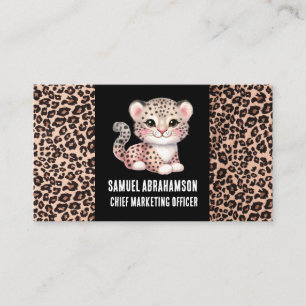 Tarjeta De Visita Leopard Print Kawaii Premier