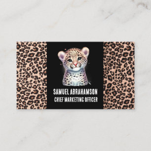 Tarjeta De Visita Leopard Print Kawaii Premier