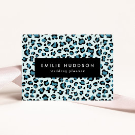 Tarjeta De Visita Leopard Print, Leopard Spots, Blue Leopard