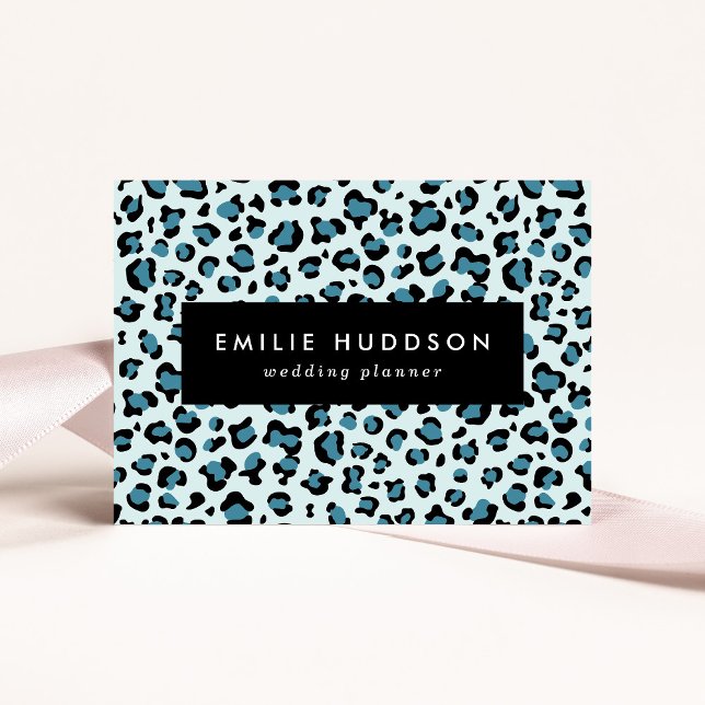 Tarjeta De Visita Leopard Print, Leopard Spots, Blue Leopard (Subido por el creador)