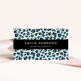 Tarjeta De Visita Leopard Print, Leopard Spots, Blue Leopard