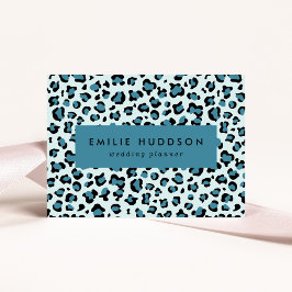 Tarjeta De Visita Leopard Print, Leopard Spots, Blue Leopard