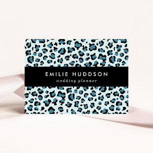 Tarjeta De Visita Leopard Print, Leopard Spots, Blue Leopard