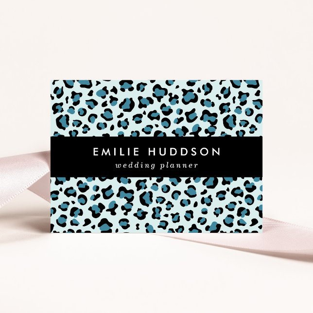 Tarjeta De Visita Leopard Print, Leopard Spots, Blue Leopard (Subido por el creador)