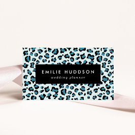 Tarjeta De Visita Leopard Print, Leopard Spots, Blue Leopard