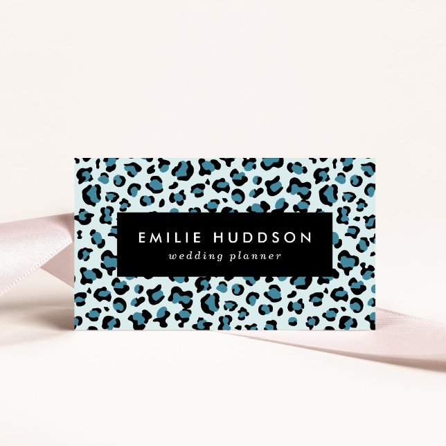 Tarjeta De Visita Leopard Print, Leopard Spots, Blue Leopard (Subido por el creador)