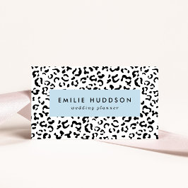Tarjeta De Visita Leopard Print, Leopard Spots, Negro Y Blanco