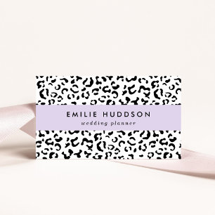 Tarjeta De Visita Leopard Print, Leopard Spots, Negro Y Blanco