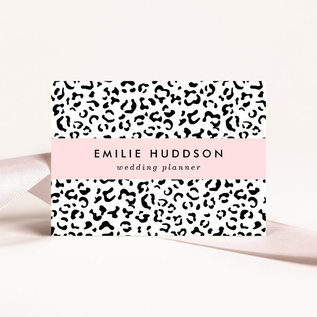 Tarjeta De Visita Leopard Print, Leopard Spots, Negro Y Blanco (Subido por el creador)