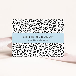 Tarjeta De Visita Leopard Print, Leopard Spots, Negro Y Blanco