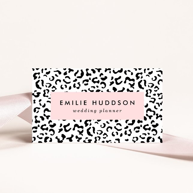 Tarjeta De Visita Leopard Print, Leopard Spots, Negro Y Blanco (Subido por el creador)