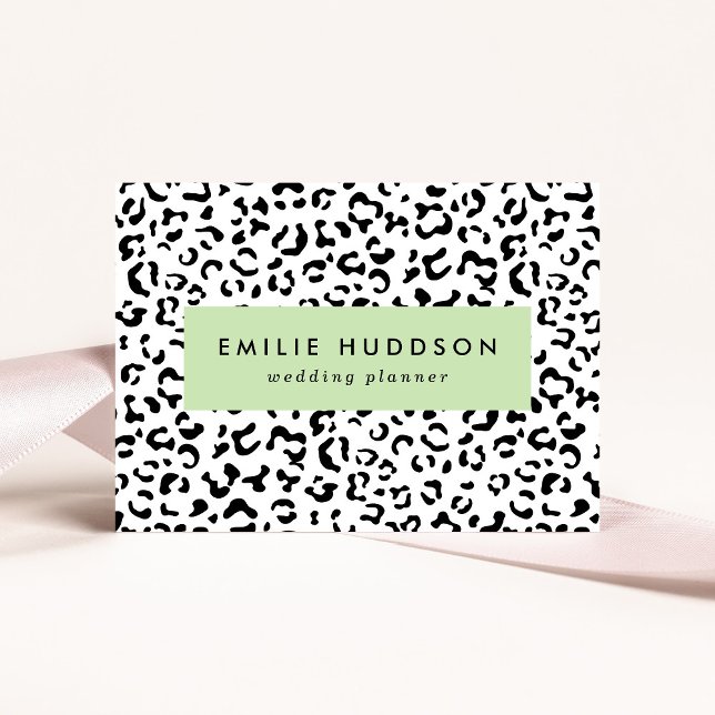 Tarjeta De Visita Leopard Print, Leopard Spots, Negro Y Blanco (Subido por el creador)