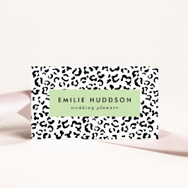 Tarjeta De Visita Leopard Print, Leopard Spots, Negro Y Blanco