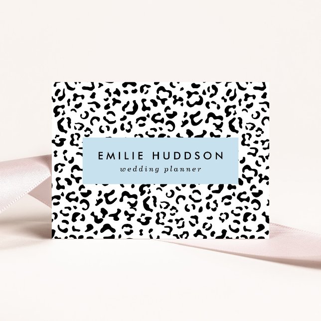 Tarjeta De Visita Leopard Print, Leopard Spots, Negro Y Blanco (Subido por el creador)