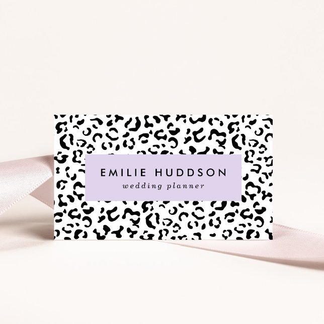 Tarjeta De Visita Leopard Print, Leopard Spots, Negro Y Blanco (Subido por el creador)