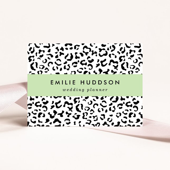 Tarjeta De Visita Leopard Print, Leopard Spots, Negro Y Blanco (Subido por el creador)