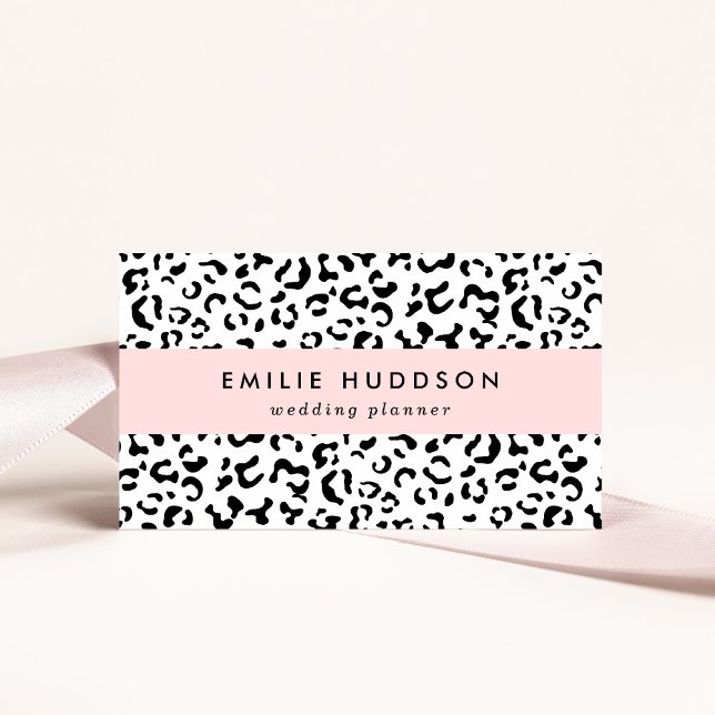 Tarjeta De Visita Leopard Print, Leopard Spots, Negro Y Blanco (Subido por el creador)