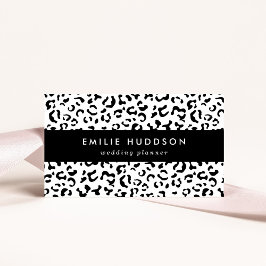 Tarjeta De Visita Leopard Print, Leopard Spots, Negro Y Blanco