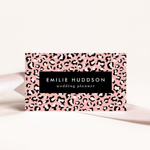 Tarjeta De Visita Leopard Print, Leopard Spots, Pink Leopard
