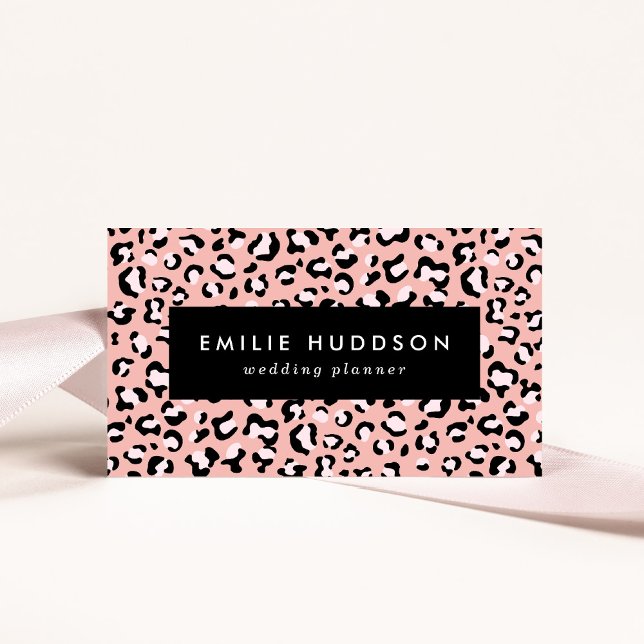 Tarjeta De Visita Leopard Print, Leopard Spots, Pink Leopard (Subido por el creador)