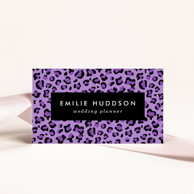 Tarjeta De Visita Leopard Print, Leopard Spots, Purple Leopard (Subido por el creador)