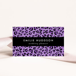Tarjeta De Visita Leopard Print, Leopard Spots, Purple Leopard