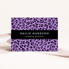 Tarjeta De Visita Leopard Print, Leopard Spots, Purple Leopard