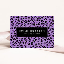 Tarjeta De Visita Leopard Print, Leopard Spots, Purple Leopard