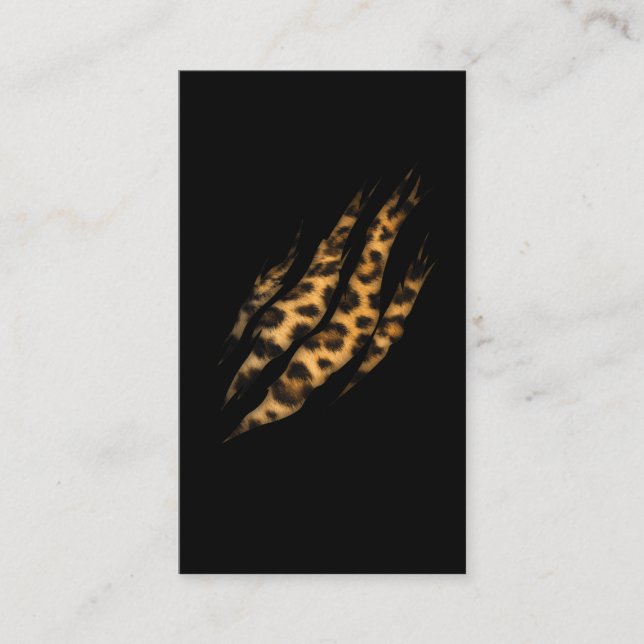 Tarjeta De Visita Leopard Skin Print Torn Claw (Anverso)