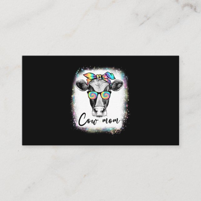 Tarjeta De Visita Leopard Sunflower Highland Cow Bandana No Hoy H (Anverso)