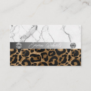 Tarjeta De Visita Leopardo Brillo Dorado y Negro