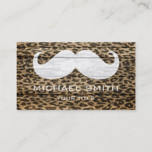 Tarjeta De Visita Leopardo de bigote en textura #6