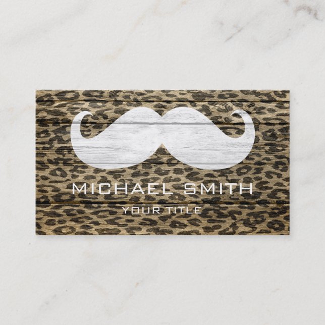 Tarjeta De Visita Leopardo de bigote en textura #6 (Anverso)