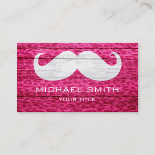 Tarjeta De Visita Leopardo de bigote sobre textura de madera