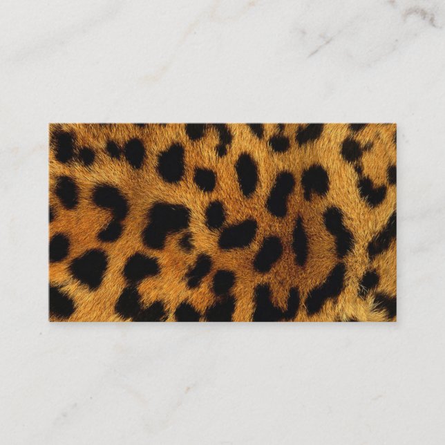 Tarjeta De Visita leopardo de impresión animal de moda giratoria ele (Anverso)