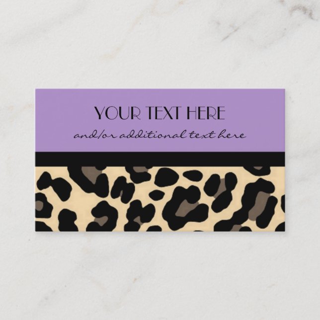 Tarjeta De Visita Leopardo de la lavanda (Anverso)