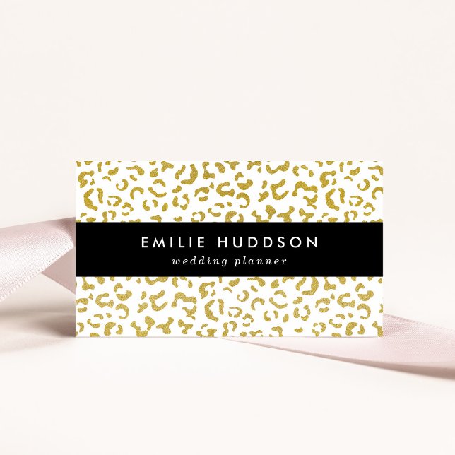 Tarjeta De Visita Leopardo de oro, Purpurina de oro, impresión de le (Subido por el creador)